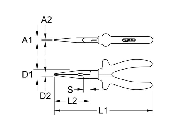 KS Tools 117.1291, Terästä, 200 mm