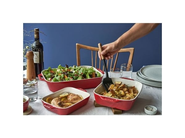 Staub Ceramic, Rektangulær, Keramisk, 300 °C, Rød, Hvit, 5,01 kg