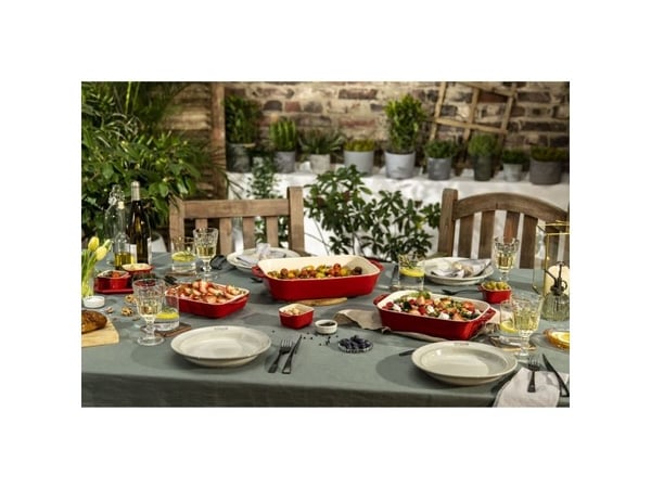 Staub Ceramic, Rektangulær, Keramisk, 300 °C, Rød, Hvit, 5,01 kg