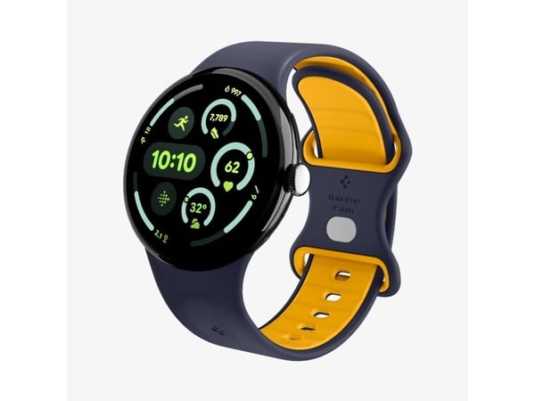 Spigen Nano Pop, Band, Smartklokke, Marineblå, Gult, Google, Pixel Watch 4 (45mm), Silikon