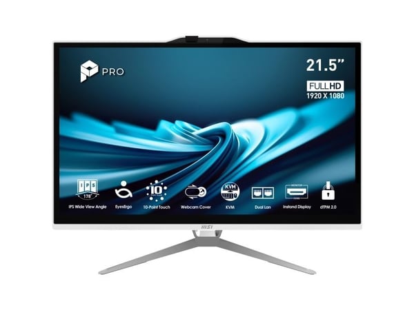 MSI PRO AP222T 14M 623EU - Allt-i-ett Pentium Gold G7400 - SSD - Gigabit Ethernet, IEEE 802.11ax (Wi-Fi 6E) - skärm: LED 1920 x 1080 (Full HD)
