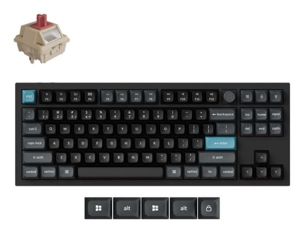 Keychron Q3 Ultra 8K, Ledning & Trådløs, Bluetooth, Mekanisk nøkkelbryter, QWERTY, RGB LED, Svart