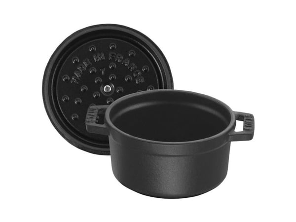 STAUB - Cocotte med lock - 12 cm - 400 ml - rund - svart