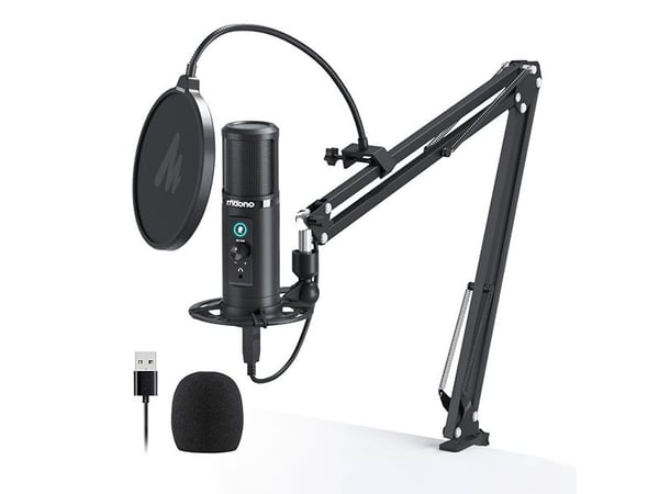 Maono AU-PM422, Studiomikrofon, 20 - 20000 Hz, 24 bit, 192 kHz, Kardioide, Rotasjon