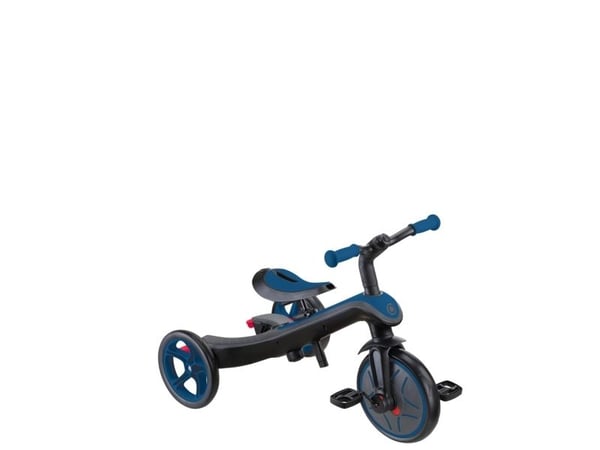 Globber Explorer Trike 4in1, Gutt/Jente, Front trekk, Rett opp, Barn, Solide hjul, Blå