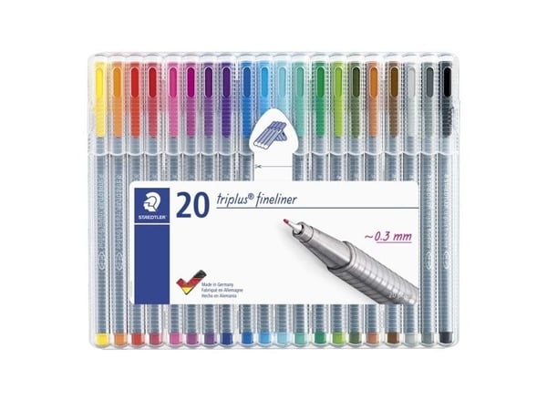 STAEDTLER® triplus® 334 Superfin 0.3 mm fineliner - etui med 20 stk. ass. farver
