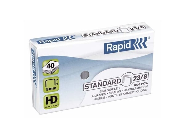 Rapid Standard - Klamrar - 23/8 - 8 mm - galvaniserat stål - paket med 1000 - för Fashion HD110