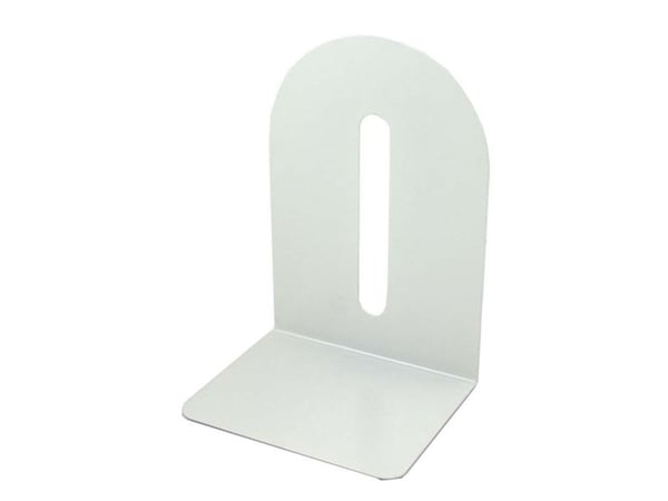 Bokstöd i metall, 20x14x11 cm, vitt, 2 st.