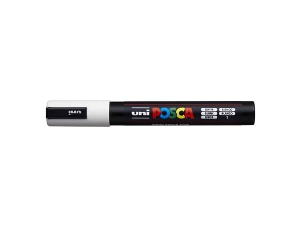 POSCA PC-5M, Hvit, Flerfarget, Vann-basert blekk, Projektil spiss, Rund, 1,8 mm