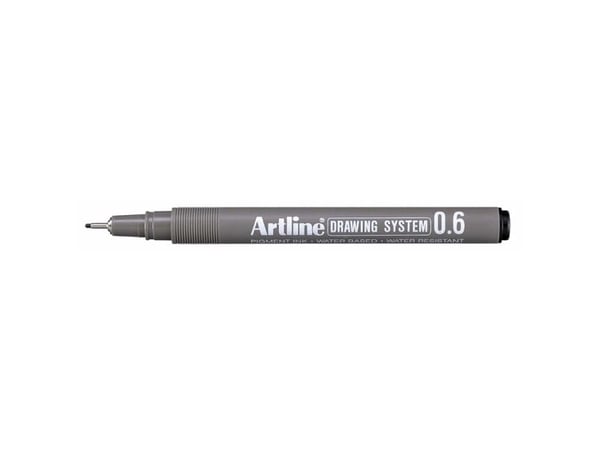 Fineliner Artline tegnepenn EK236, 0,6 mm, sort