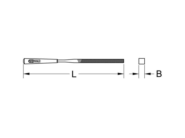 KS TOOLS firkantet nålfil, 2mm (140.3056)