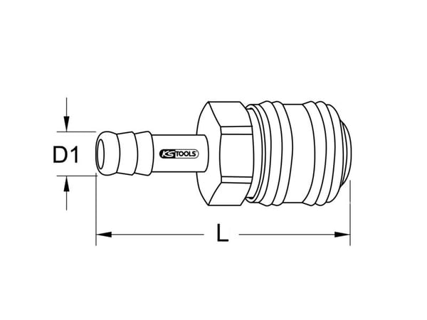 KS TOOLS messingkoblinger med slangemunnstykke, Ø9mm (515.3487)