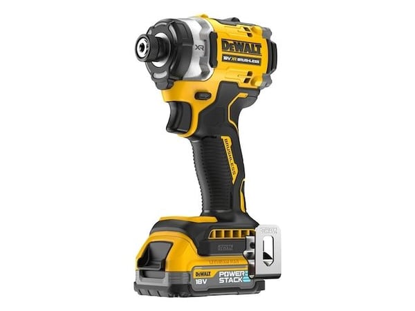 DeWALT DCF860E2T-QW, Iskuruuvain, Pistoolikahva, 1/4", musta, Keltainen, Harjaton, 3800 RPM