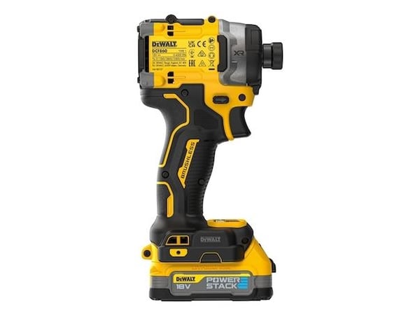 DeWALT DCF860E2T-QW, Iskuruuvain, Pistoolikahva, 1/4", musta, Keltainen, Harjaton, 3800 RPM