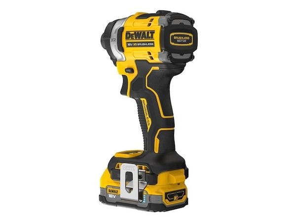 DeWALT DCF860E2T-QW, Iskuruuvain, Pistoolikahva, 1/4", musta, Keltainen, Harjaton, 3800 RPM