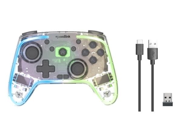 "Speedlink RAIT NX RGB er en trådløs spillkonsoll for PC, Android og Switch-enheter.