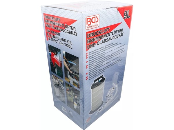 BGS technic Air Brake Bleeding and Oil Extraction Unit - pneumatic and manual, 5,33 kg