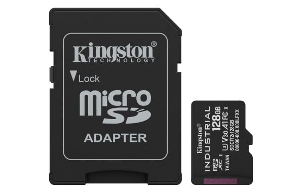 Kingston Industrial - Flashminnekort (SD-adapter inkludert) - 128 GB - A1 / Video Class V30 / UHS-I U3 / Class10 - microSDXC UHS-I