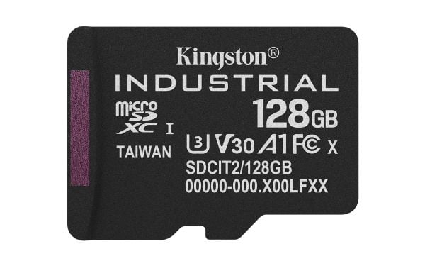 Kingston Industrial - Flashminnekort (SD-adapter inkludert) - 128 GB - A1 / Video Class V30 / UHS-I U3 / Class10 - microSDXC UHS-I