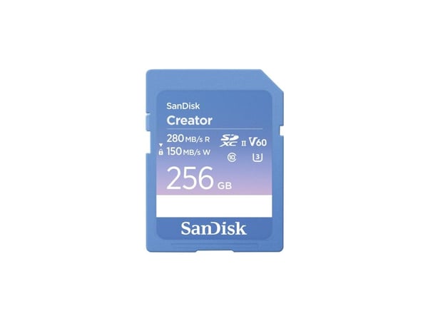 SanDisk Creator - Flashminnekort - 256 GB - Video Class V60 / UHS-II U3 / Class10 - SDXC UHS-II