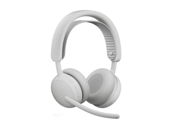 Logitech Zone Wireless 2 ES - Hodesett - on-ear - Bluetooth - trådløs, kablet - aktiv støydemping - USB-C - elfenbenshvit