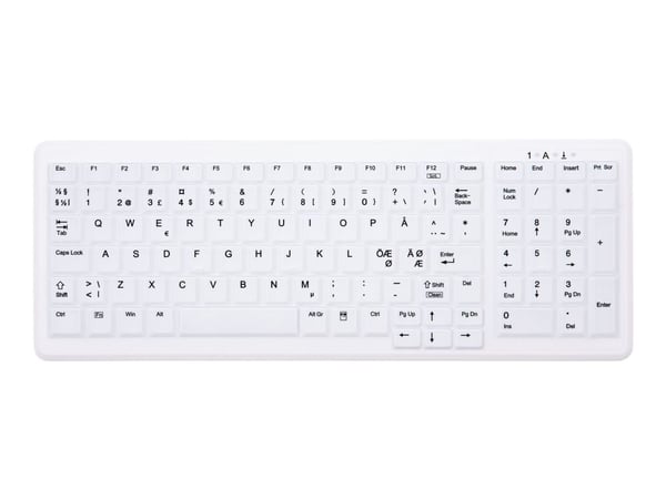 Contour Active Key ClassicClean - Tastaturdeksel - utskiftbar membran, hygienisk design - kompakt - hvit