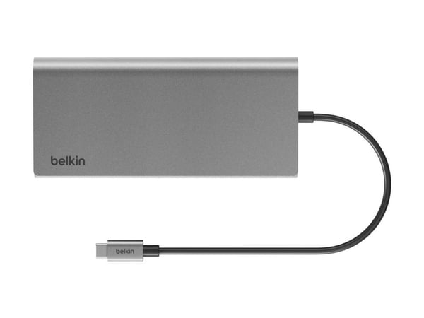 Belkin CONNECT 8-in-1 Dual Display Core Hub - Dokkingstasjon - USB-C - 2 x HDMI - 1GbE