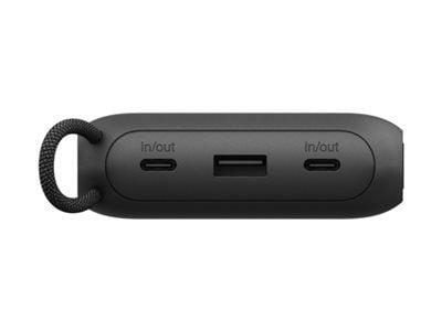 Belkin BoostCharge - Strømbank - med skjerm - 20000 mAh - 20 watt - PD - 3 utgangskontakter (2 x USB-C, USB) - på kabel: USB-C - svart