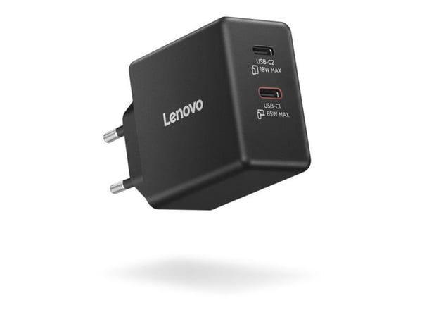 Lenovo Dual USB-C 65W GaN-lader | USB-C | 65 W | Lader