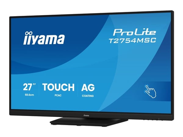 iiyama ProLite T2754MSC-B2AG - LED-skjerm - 27" - berøringsskjerm - 1920 x 1080 Full HD (1080p) @ 83 Hz - IPS - 300 cd/m² - 1000:1 - 4 ms - HDMI, V...