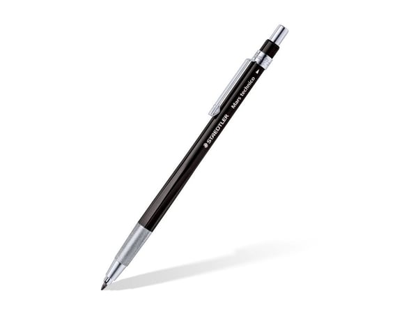 STAEDTLER Mars technico 780 C kytkinkynä, musta 2 mm:n kynämunille, klipsillä ja painonapilla, metallinen kahva-alue, - 1 kpl (780 C-9)