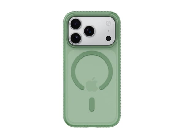 Belkin SheerForce Grip Series - Baksidedeksel for mobiltelefon - MagSafe-samsvar - laget av resirkulerte materialer - pistasiegrønn - for Apple iPh...