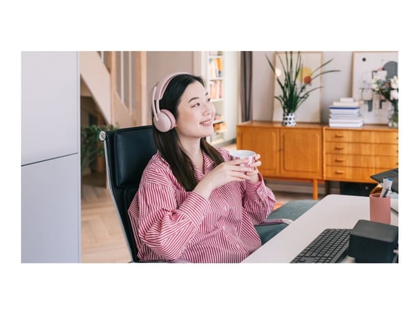 Logitech Zone Wireless 2 ES - Hodesett - on-ear - Bluetooth - trådløs, kablet - aktiv støydemping - USB-C - rosa