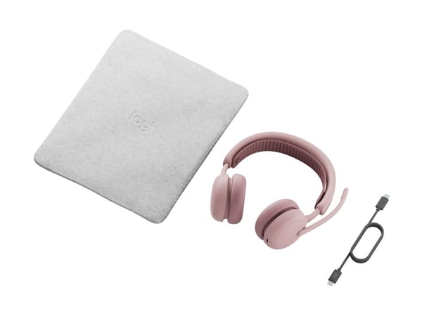 Logitech Zone Wireless 2 ES - Hodesett - on-ear - Bluetooth - trådløs, kablet - aktiv støydemping - USB-C - rosa - Certified for Microsoft Teams