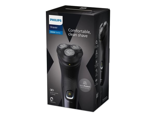 Philips X3021/00, Roterende hode, Svart, SkinProtect, Batteri, 40 min, 1 timer