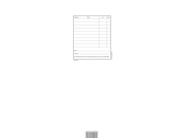 Kasseblok 85x145 mm med 100 blade
