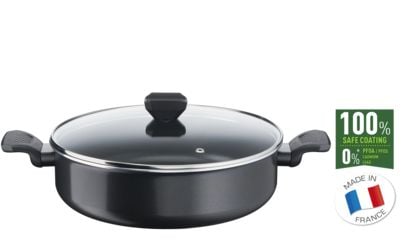 Tefal Simply Clean B5677253, Rund, Sautépanne, Svart, Titan, Aluminium, 22,4 l