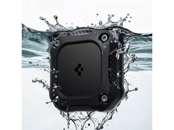 Spigen Tough Armor IP, Kotelo, musta, Apple, Polykarbonaatti (PC), Silikoni, Apple AirTag