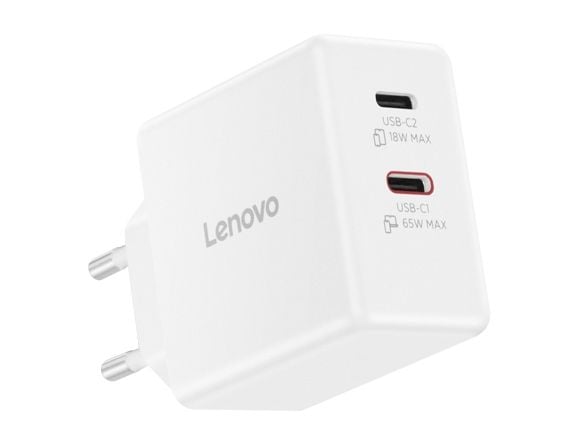 Lenovo Dual USB-C 65W GaN-lader | USB-C | 65 W | Lader