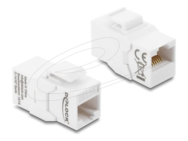 DeLOCK 90991, Tasainen, Valkoinen, RJ-45, RJ-45, Naaras, Naaras