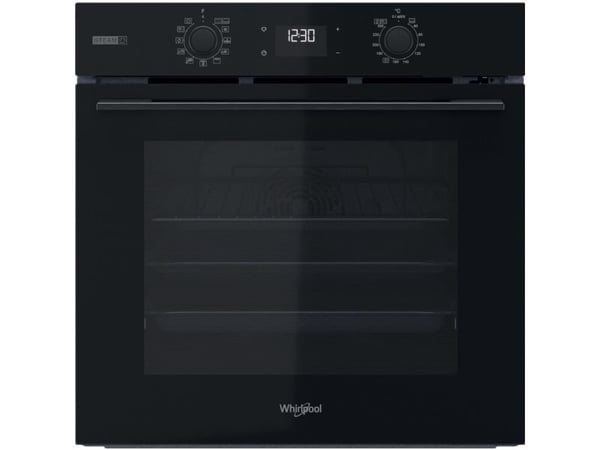 Whirlpool OMSK58RU1SB, Medium, Elektrisk ovn, 71 l, 71 l, Vifteassistert, Hydrolytisk + pyrolytisk