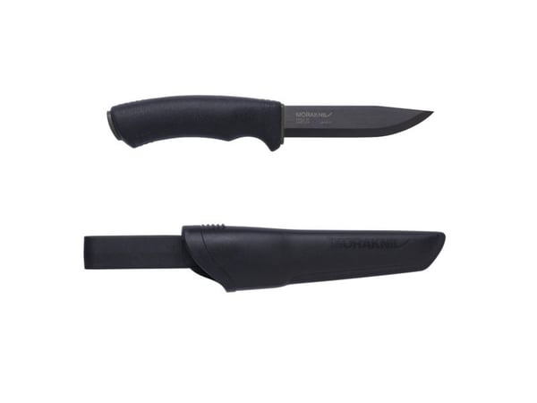 Morakniv Bushcraft, Single, Jaktkniv, Kolstål, Termoplastisk elastomer (TPE), Svart, styv