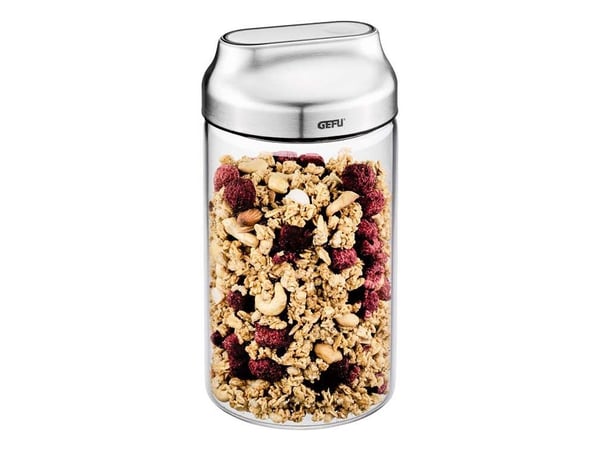 GEFU KIPPO, Kanna, Rund, 1 l, Rostfritt stål, Transparent, Borosilikatglas, Rostfritt stål, Vridbar