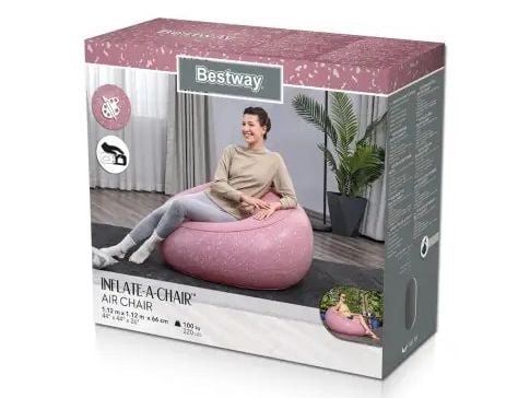 Bestway 75155, Rosa, Vinyl, Velour (laptop), 100 kg, 1220 mm, 1220 mm
