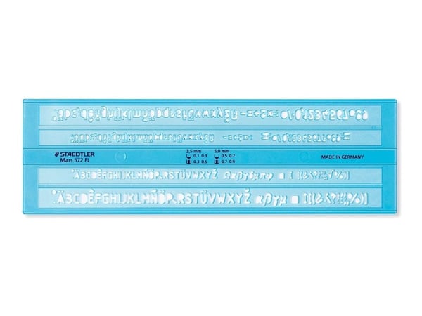 STAEDTLER Mars 572 FL - Mal - bokstaver - gjennomsiktig blå - plastikk