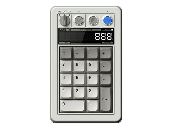 8Bitdo Retro - M Edition - tastegruppe - trådløs - USB, Bluetooth 5.0, 2.4 GHz - tastsvitsj: Kailh Box V2 White