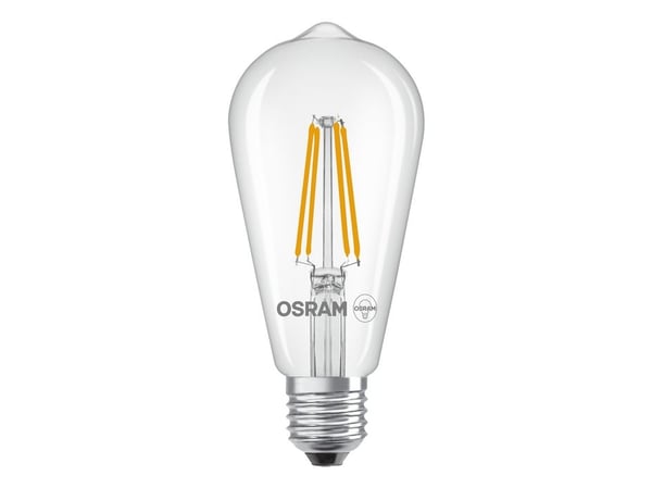 OSRAM LED Edison - LED-filamentlyspære - klar finish - E27 - 3.8 W (ekvivalent 60 W) - klasse A - varmt hvitt lys - 2700 K