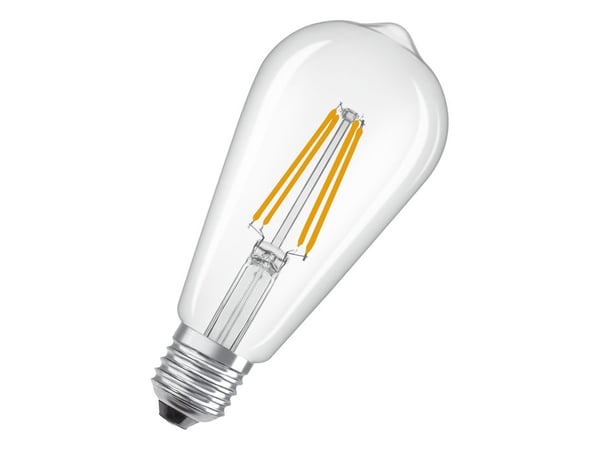 OSRAM LED Edison - LED-filamentlyspære - klar finish - E27 - 3.8 W (ekvivalent 60 W) - klasse A - varmt hvitt lys - 2700 K