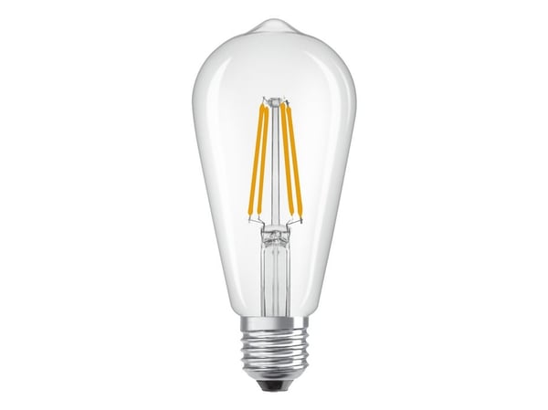 OSRAM LED Edison - LED-filamentlyspære - klar finish - E27 - 3.8 W (ekvivalent 60 W) - klasse A - varmt hvitt lys - 2700 K