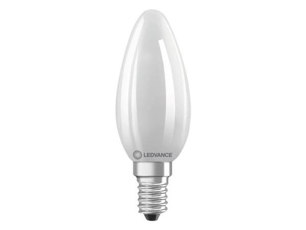 LEDVANCE PERFOMANCE - LED-filamentlyspære - form: B35 - mattslipt finish - E14 - 4.8 W (ekvivalent 40 W) - klasse F - varmt hvitt lys - 2700 K